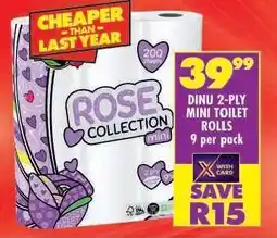 Shoprite Dinu 2-Ply Mini Toilet Rolls offer