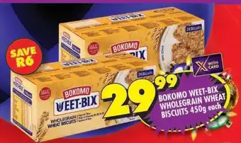 Shoprite Bokomo Weet-Bix Wholegrain Wheat Biscuits 450g offer