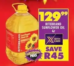 Shoprite RITEBRAND SUNFLOWER OIL 4ℓ offer