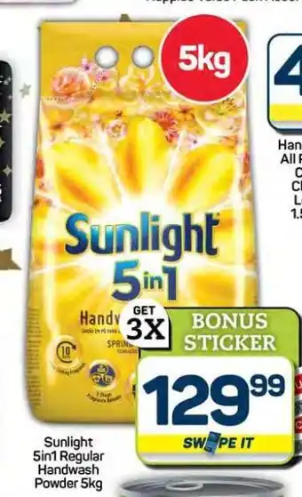 Pick n Pay Hypermarket Sunlight 5in1 Regular Handwash Powder 5kg offer