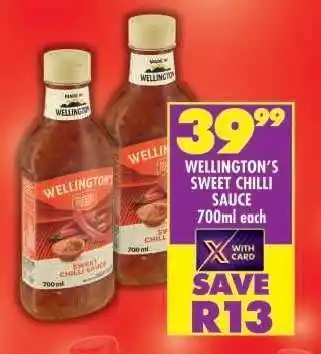 Shoprite Wellington's Sweet Chilli Sauce offer
