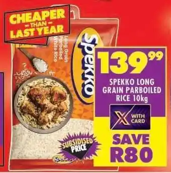Shoprite Spekko Long Grain Parboiled Rice 10kg offer