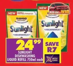 Shoprite Sunlight Dishwashing Liquid Refill-750ml Each offer