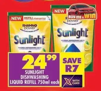 Shoprite Sunlight Dishwashing Liquid Refill-750ml Each offer