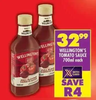 Shoprite Wellington's Tomato Sauce-700ml Each offer