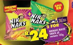 Shoprite NIKNAKS MAIZE SNACK all variants 135g offer