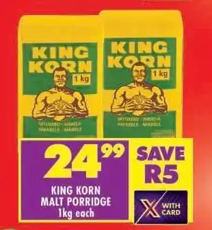 Shoprite KING KORN MALT PORRIDGE 1kg each offer
