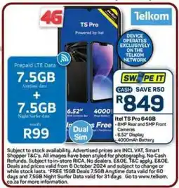 Pick n Pay Hypermarket Telkom TS Pro 64GB offer