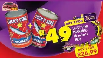 Shoprite LUCKY STAR PILCHARDS all variants 400g offer