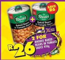 Shoprite Rhodes Baked Beans in Tomato Sauce 410g offer