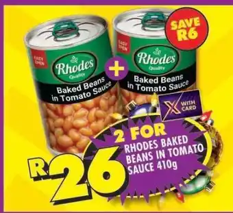 Shoprite Rhodes Baked Beans in Tomato Sauce 410g offer