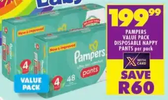 Shoprite Pampers value pack disposable nappy pants offer