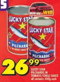 Shoprite Lucky star pilchards in tomato/ chilli sauce offer