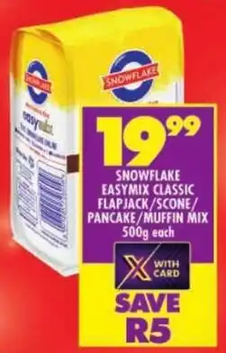 Shoprite Snowflake easymix classic flapjack/ scone pancake/ muffin mix offer