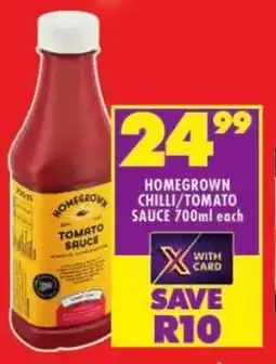 Shoprite Homegrown chilli/ tomato sauce offer