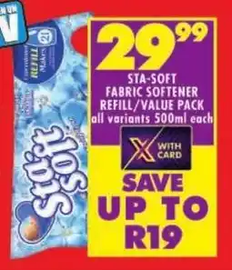 Shoprite Sta-soft fabric softener refill/ value pack offer