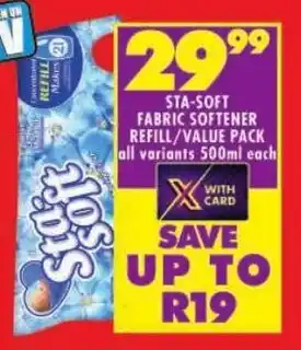 Shoprite Sta-soft fabric softener refill/ value pack offer