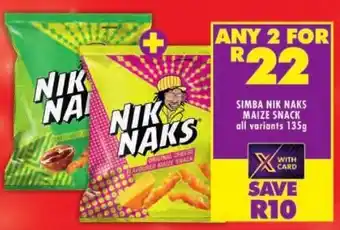 Shoprite Simba nik naks maize snack offer