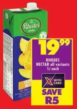 Shoprite Rhodes nectar offer