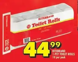 Shoprite Ritebrand 1-ply toilet rolls offer