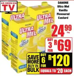 Boxer DANONE Ultra Mel Vanilla Flavoured Custard offer