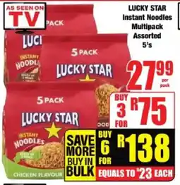 Boxer LUCKY STAR Instant Noodles Multipack Assorted offer