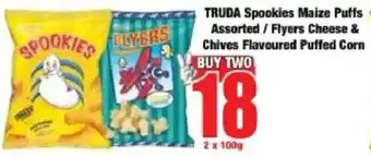 Boxer TRUDA Spookies Maize Puffs Assorted/ Flyers Cheese & Chives Flavoured Puffed Corn offer