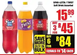 Boxer SPAR-LETTA/ TWIST Soft Drink Assorted offer