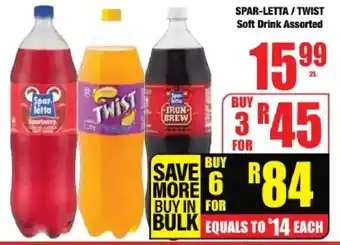 Boxer SPAR-LETTA/ TWIST Soft Drink Assorted offer