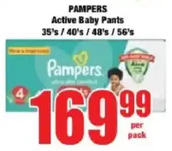 Boxer PAMPERS Active Baby Pants offer