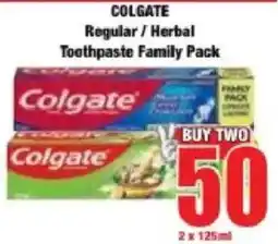 Boxer COLGATE Regular/ Herbal Toothpaste Family Pack offer