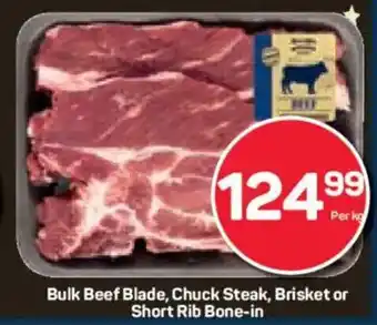 Bulk Beef Blade, Chuck Steak, Brisket or Short Rib Bone-in