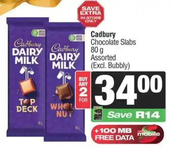 KwikSpar Cadbury Chocolate Slabs Assorted offer