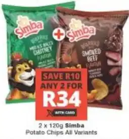 Checkers Simba Potato Chips All Variants offer