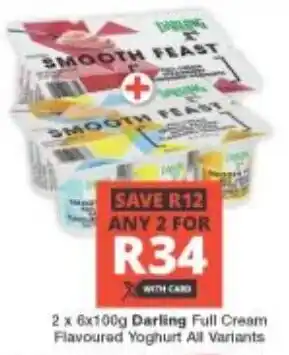 Checkers Darling Full Cream Flavoured Yoghurt All Variants offer