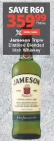 Checkers Jameson Triple Distilled Blended Irish Whiskey offer