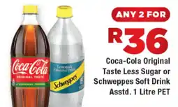 OK Liquor Coca-Cola Original Taste Less Sugar or Schweppes Soft Drink offer