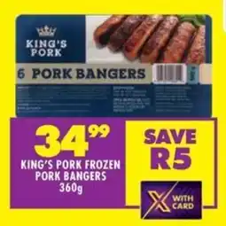 Shoprite King's pork frozen pork bangers offer