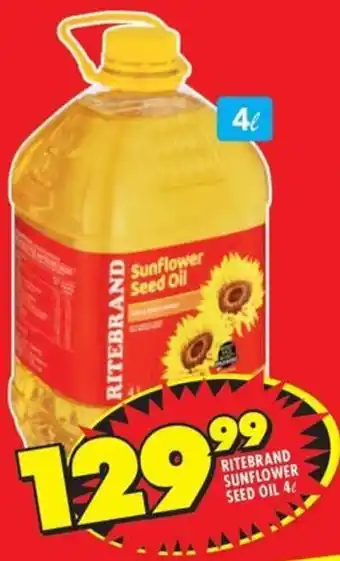 Shoprite Ritebrand sunflower seed oil offer