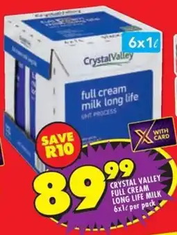 Shoprite Crystal valley full cream long life milk offer