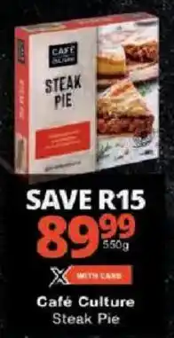 Checkers Café Culture Steak Pie offer