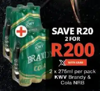 Checkers KWV Brandy & Cola NRB offer
