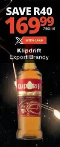 Checkers Klipdrift Export Brandy offer