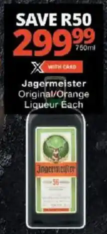 Checkers Jagermeister Original/ Orange Liqueur offer