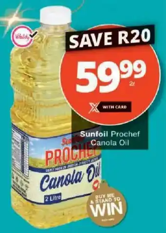 Checkers Sunfoil Prochef Canola Oil offer