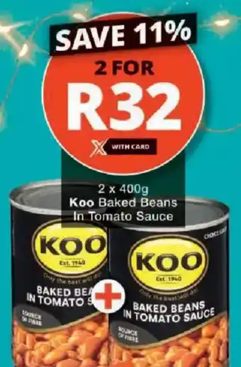 Checkers Koo Baked Beans In Tomato Sauce offer