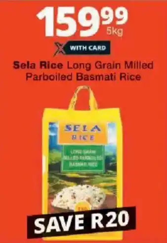 Checkers Sela Rice Long Grain Milled Parboiled Basmati Rice offer