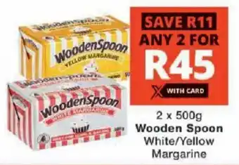 Checkers Wooden Spoon White/ Yellow Margarine offer
