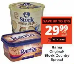 Checkers Rama Original/ Stork Country Spread offer