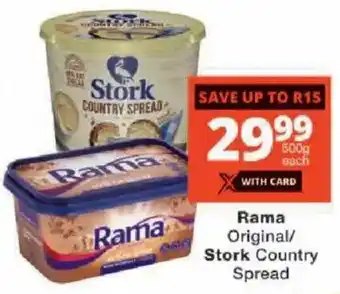 Checkers Rama Original/ Stork Country Spread offer